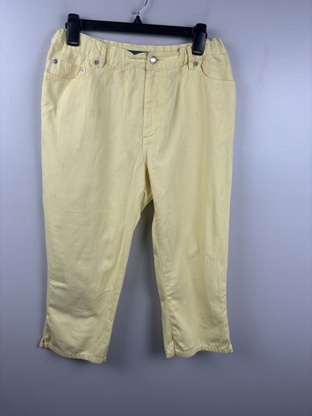 Lauren Ralph Lauren Women’s Yellow Capri 5 Pocket Jeans 100% Cotton Size 12 EUC